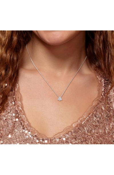 Delmar Created White Sapphire Stud Earrings & Necklace Set In White