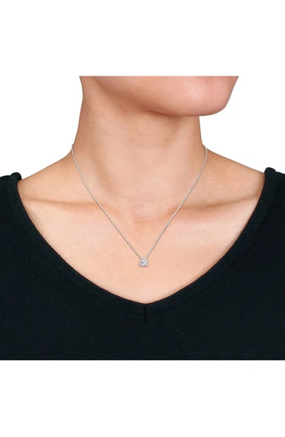 Delmar Created White Sapphire Stud Earrings & Necklace Set In White