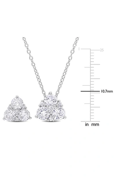 Delmar Created White Sapphire Stud Earrings & Necklace Set In White