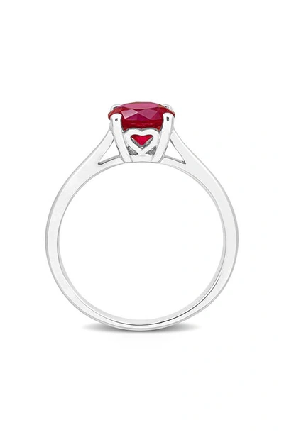 Shop Delmar Created Ruby Solitaire Ring In Red