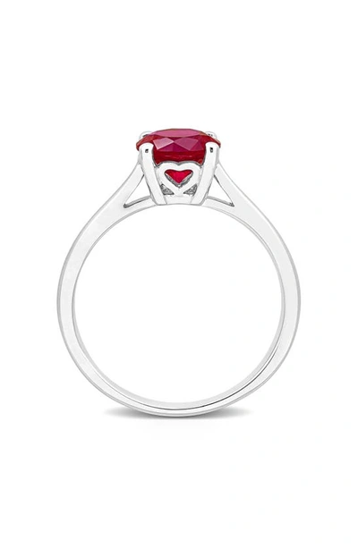 Delmar Created Ruby Solitaire Ring In Red