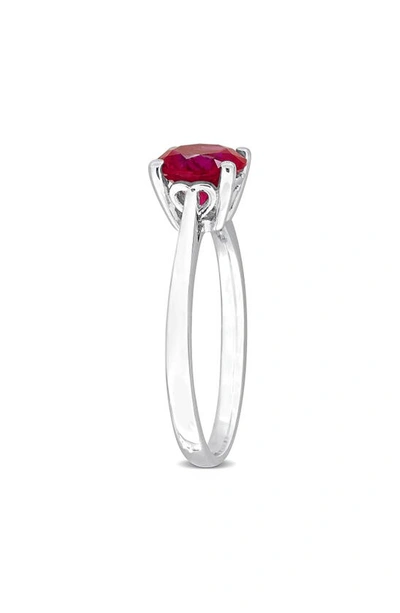 Delmar Created Ruby Solitaire Ring In Red