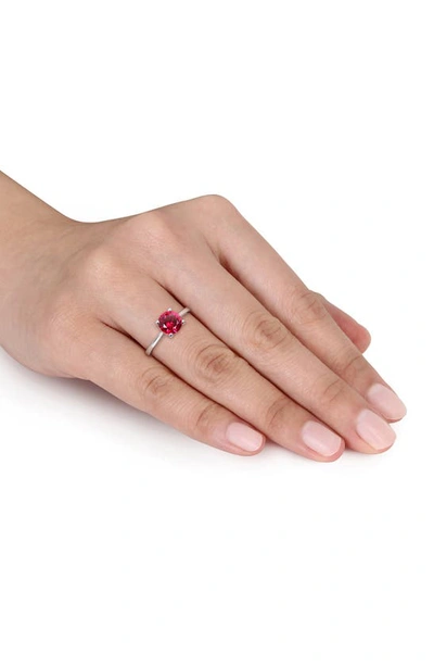 Shop Delmar Created Ruby Solitaire Ring In Red