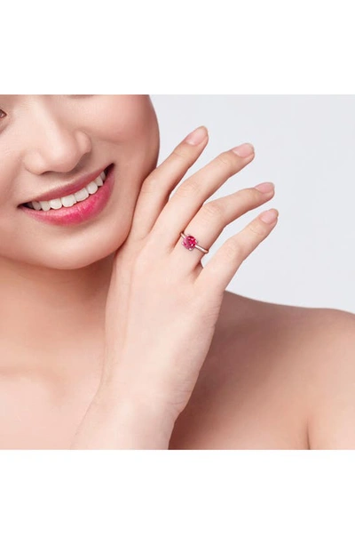 Delmar Created Ruby Solitaire Ring In Red