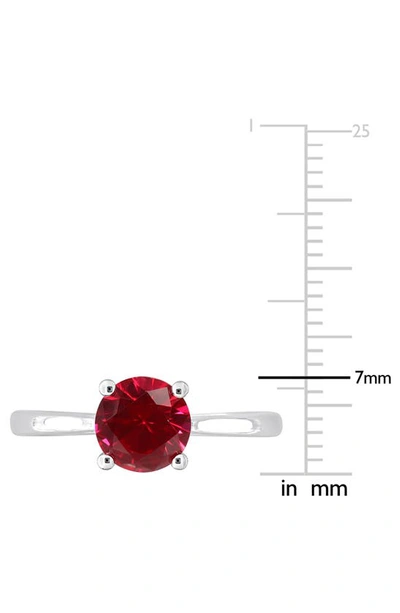 Delmar Created Ruby Solitaire Ring In Red