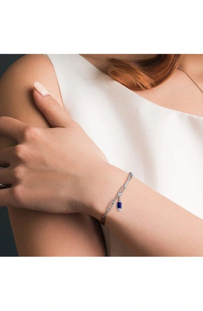 Shop Delmar Lab Created Blue Sapphire & Lab Created White Sapphire Chain Bracelet
