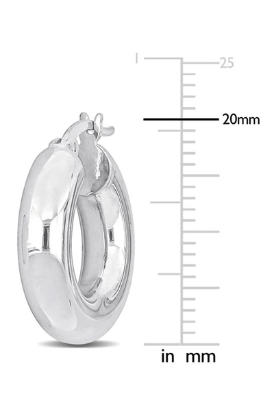 Delmar Round Hollow Hoop Earrings In Silver