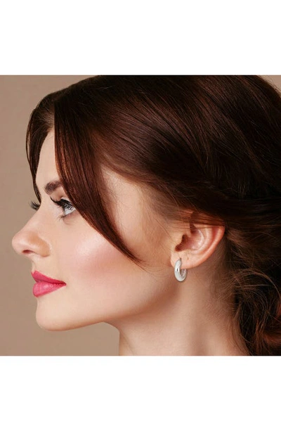 Delmar Round Hollow Hoop Earrings In Silver