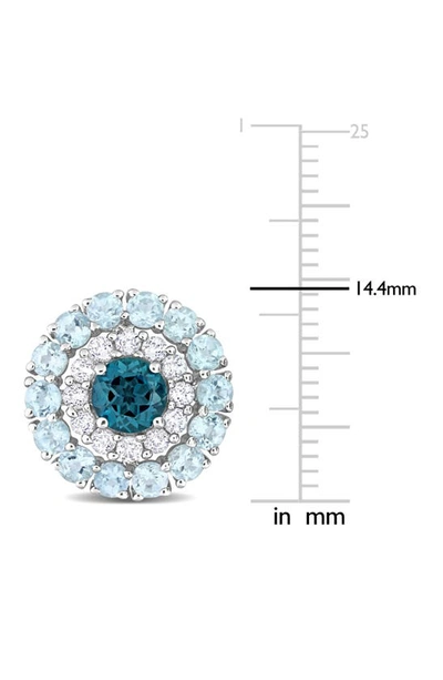 Shop Delmar Blue Topaz & White Topaz Stud Earrings