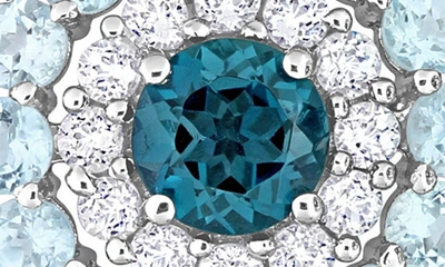Delmar Blue Topaz & White Topaz Stud Earrings In Blue