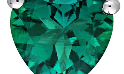 Delmar Heart Cut Lab Created Emerald Pendant Necklace & Stud Earrings In Green