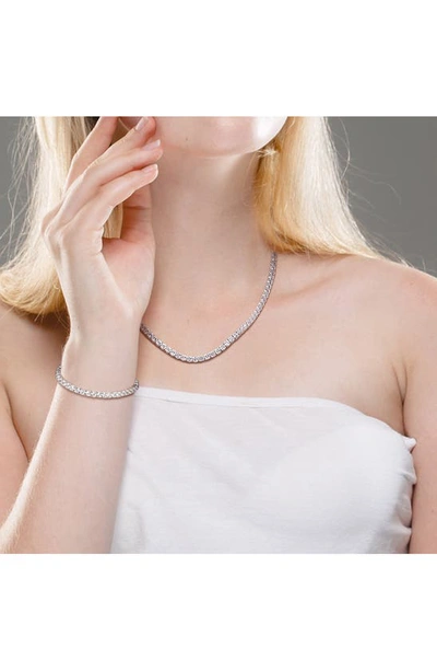 Shop Delmar Lab Created White Sapphire Tennis Necklace & Tennis Bracelet Set