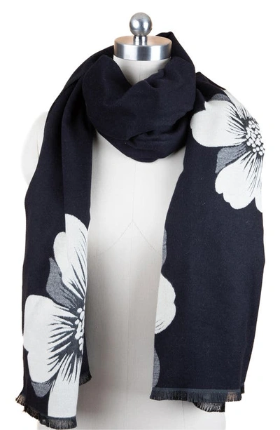 Saachi Floral Reversible Scarf In Black