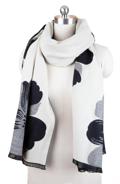 Saachi Floral Reversible Scarf In Black