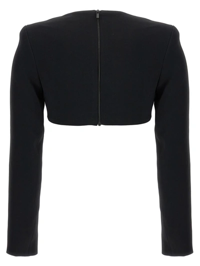Shop David Koma Top '3d Crystsal Chain And Square Neck' In Black