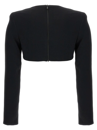 David Koma Top '3d Crystal Chain And Square Neck' In Black