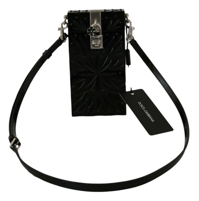 Shop Dolce & Gabbana Black Crystal Plexiglass Cross Cigarette Case Holder