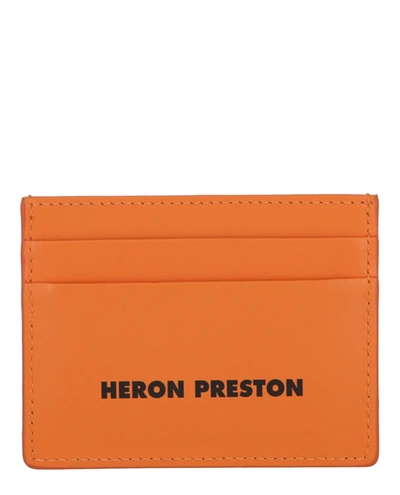 Shop Heron Preston Logo Tape Card Holder In Orange
