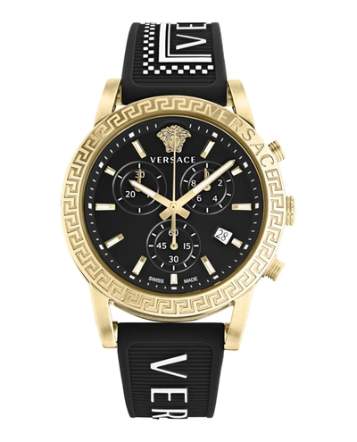 Shop Versace Sport Tech Strap Watch In Gold