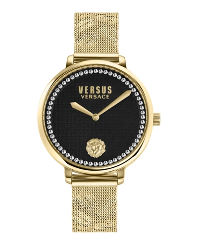 Shop Versus La Villette Crystal Bracelet Watch In Gold