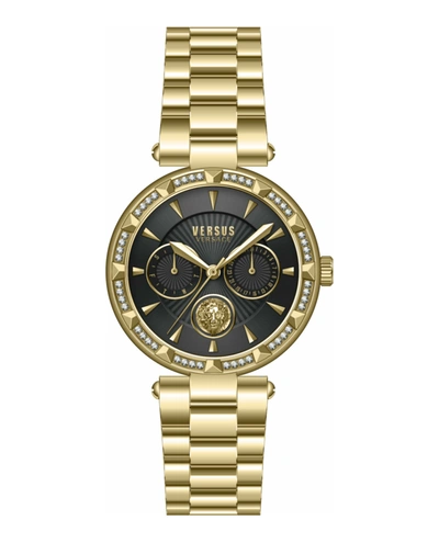 Shop Versus Sertie Crystal Bracelet Watch In Gold