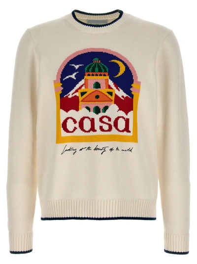 Shop Casablanca Casa Intarsia Sweater, Cardigans White