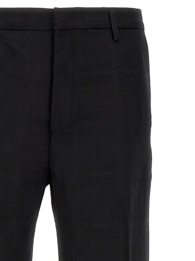 Shop Etro Check Wool Trousers Pants Black