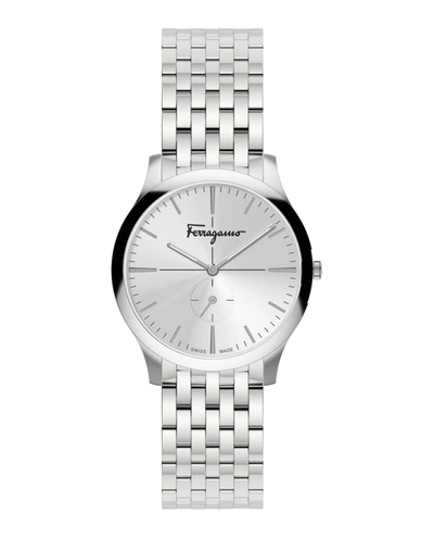 Shop Ferragamo Slim Formal Bracelet Watch In Silver