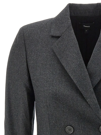 Shop Theory Double-breasted Wool Blazer Jackets Gray