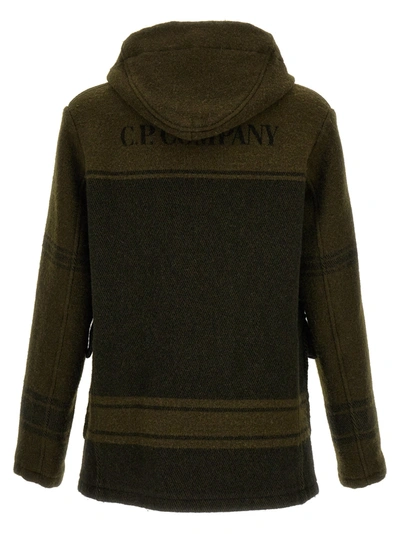 Shop C.p. Company Duffel Jacquard Coats, Trench Coats Green