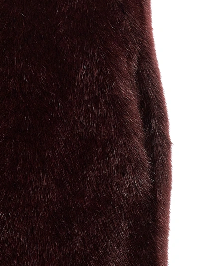 Shop Philosophy Extra Long Faux Fur Vest Gilet Red