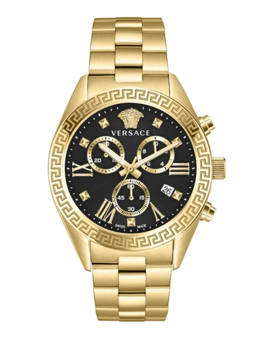 Shop Versace Greca Chrono Bracelet Watch In Multi