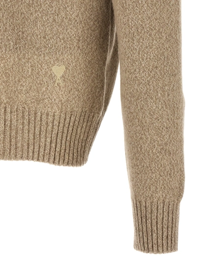 Shop Ami Alexandre Mattiussi Logo Sweater Sweater, Cardigans Beige