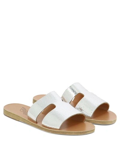 Shop Ancient Greek Sandals "apteros" Sandals In Silver