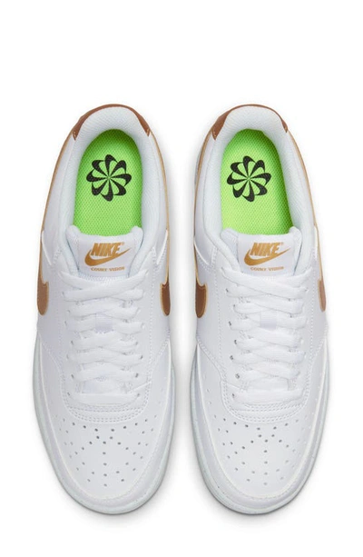Shop Nike Court Vision Low Sneaker In White/ Metallic Gold-white