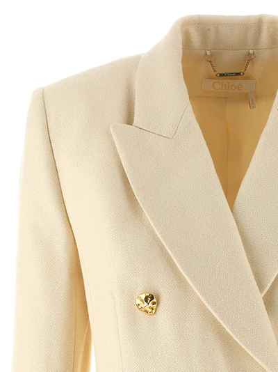 Shop Chloé Tailored Double-breasted Blazer Jackets White