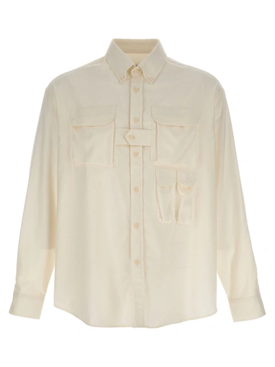 Shop Lc23 Multipocket Flannel Shirt, Blouse White