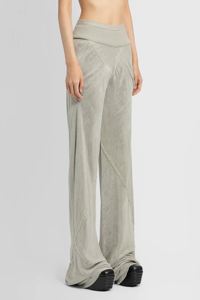Shop Rick Owens Woman Grey Trousers