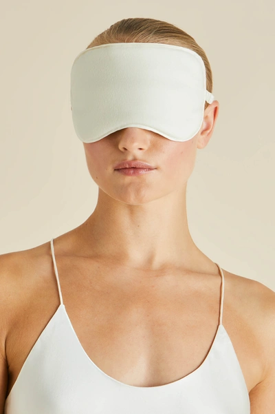 Shop Olivia Von Halle Audrey Aspen Ivory Eye Mask In Cashmere