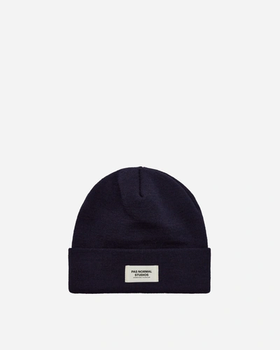 Shop Pas Normal Studios Off-race Beanie Burned Navy In Blue