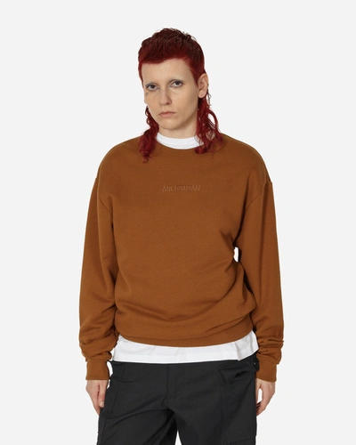 Shop Nike Wordmark Fleece Crewneck Sweatshirt Light British Tan In Beige