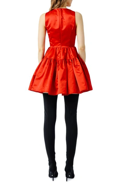 Shop Sau Lee Emilie Bow Neck Fit & Flare Dress In Red