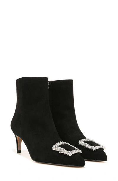 Shop Sam Edelman Ulissa Luster Imitation Pearl Pointed Toe Bootie In Black