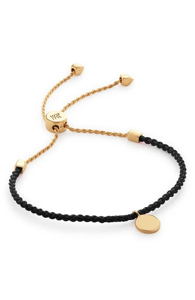 Shop Monica Vinader Linear Disc Friendship Bracelet In 18k Gold Vermeil