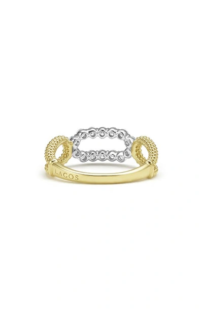 Lagos Signature Caviar Superfine Oval Diamond Ring In Gold
