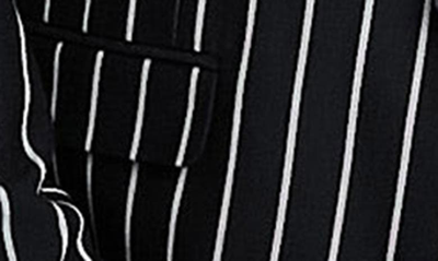 Shop Asos Design Stripe Skinny Fit Sport Coat In Navy