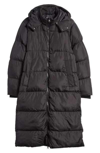 Shop Asos Design Hooded Longline Puffer Coat In Black