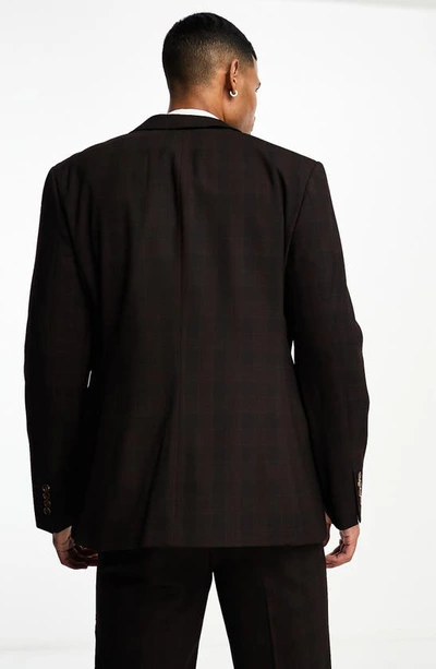 Shop Asos Design Slim Fit Suit Jacket In Burgundy
