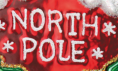Old World Christmas North Pole Glass Ornament In Red/ White/ Black/ Green