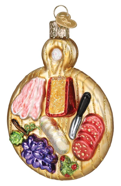 Old World Christmas Charcuterie Board Glass Ornament In Brown/ Yellow Red/ Purple